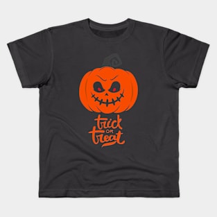 Halloween Scary Evil Pumpkin Funny Pumpkin Head Kids T-Shirt